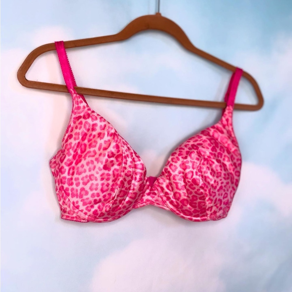 Pink cheetah print bra